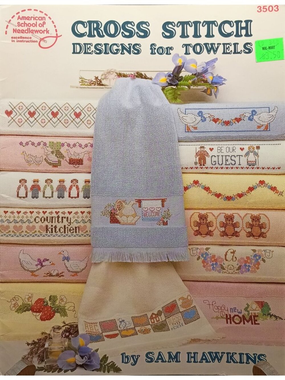 Cross Stitch Designs For Towels By Sam Hawkins Vintage Pattern Book